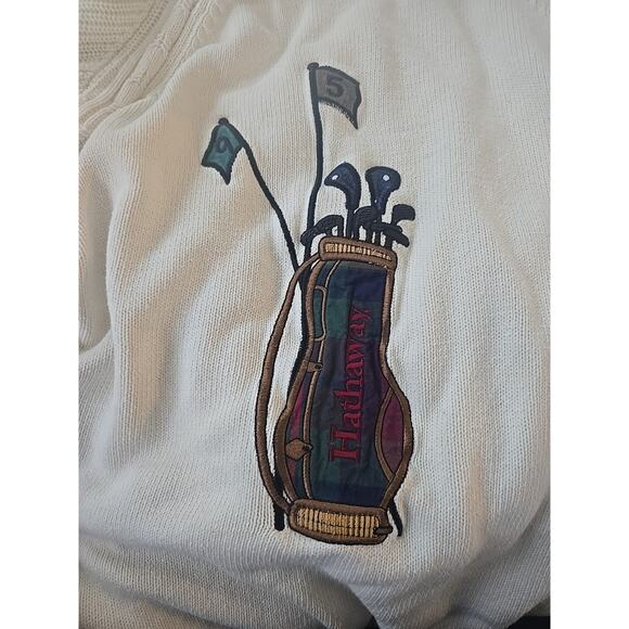 Vintage Hathaway Golf Sweater Mens XL Grandpacore Winter Cozy Holiday Fall - Picture 8 of 9